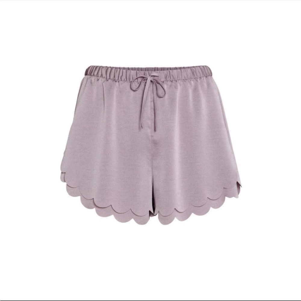 H&M HEATHER PURPLE SCALLOP SHORTS
